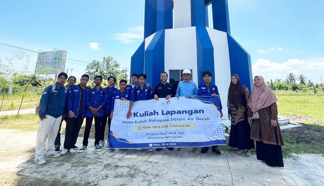 Mahasiswa Teknik Sipil Unimal Lakukan Kuliah Lapangan ke Perumda Tirta Pase Lhokseumawe