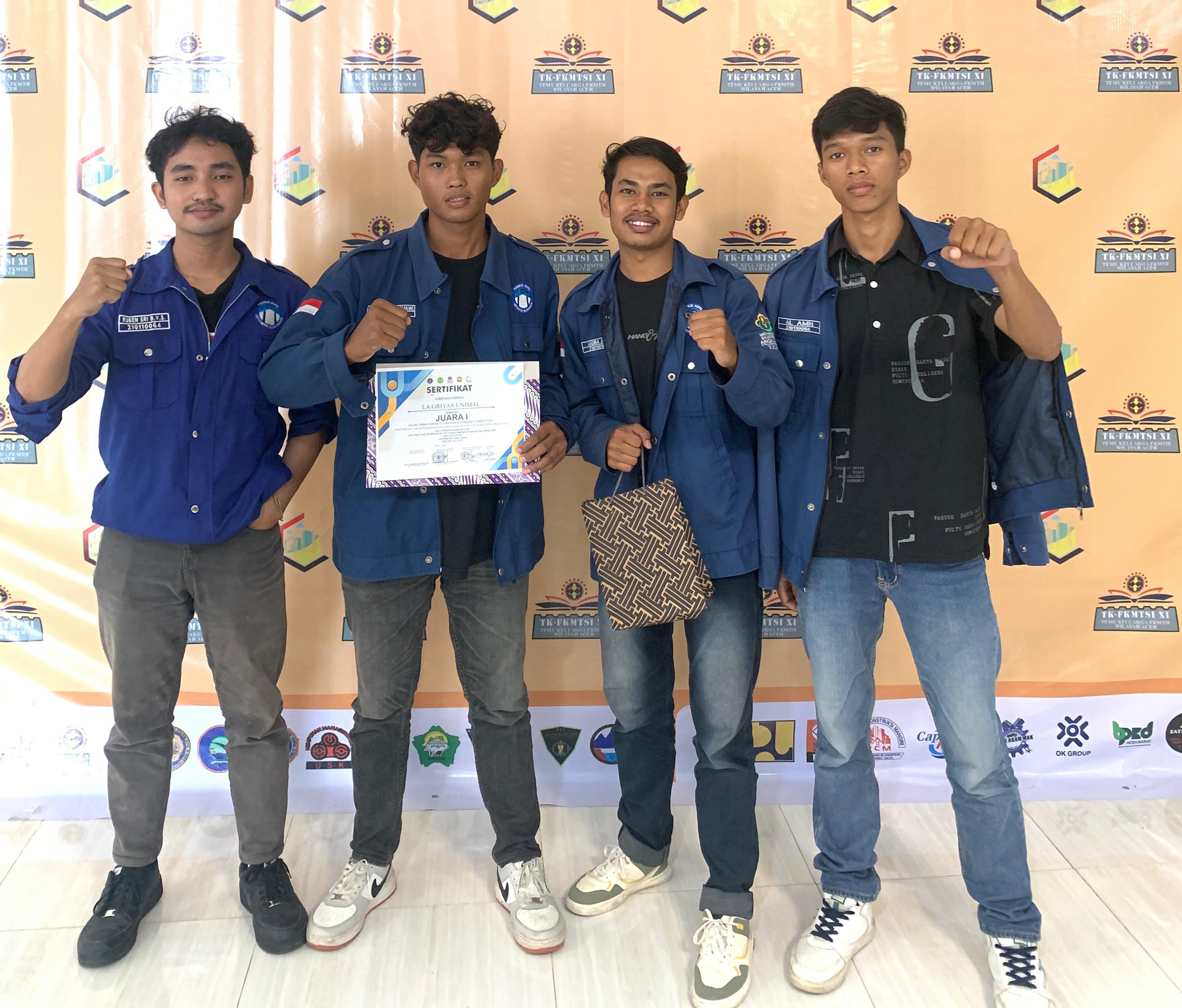 Himatesip Unimal Raih Juara 1 Perlombaan CCSC di Universitas Teuku Umar. Foto: Ist.